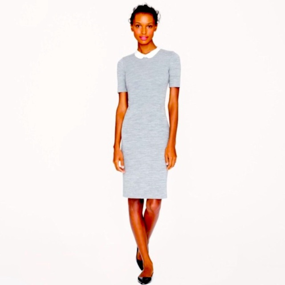 J. Crew Grey Peter Pan Collar Dress Size 6